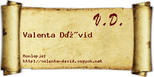 Valenta Dávid névjegykártya